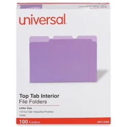 Universal File Folder, Letter Size, Violet, 100/Box (UNV12305) Online