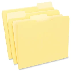 Universal File Folder, Straight Cut, Letter Size, Yellow, 100/Box (UNV12304) Outlet