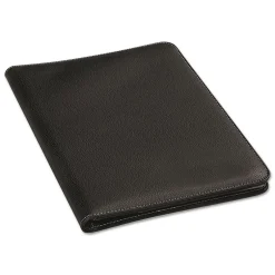 Universal Leather-Look Pad Folio Leather Padfolio, Black (UNV32660)
