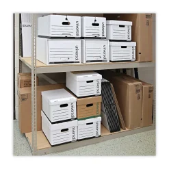 Universal Medium Duty Corrugated File Box with Lift Off Lid, Legal Size, White, 12/Carton (UNV95221) Online