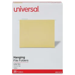 Universal Recycled Hanging File Folder, Letter Size, Yellow, 25/Box (UNV14119) Discount