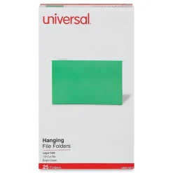 Universal Recycled Hanging File Folder, Legal Size, Bright Green, 25/Box (UNV14217) Sale