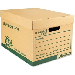 Universal Recycled Record Storage Boxes, Letter, 12" x 10" x 15", Kraft, 12/Ct Online
