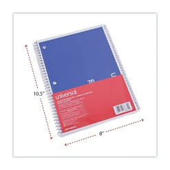 Universal Subject Notebooks, 8" x 10.5", Quad, 70 Sheets, White, 4/Pack (UNV66634) Discount