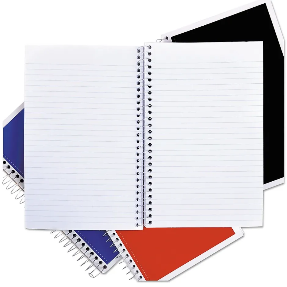 Universal Wirebound Notebook, 3 Subjects, Medium/College Rule, Assorted Colors, 9.5 x 6, 120 Sheets, 4/Pack (UNV66414) Discount