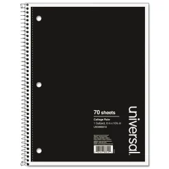 Universal Wirebound Notebook, 8 x 10.5, College Ruled, 70 Sheets, Assorted Color Cover (UNV66610) Hot
