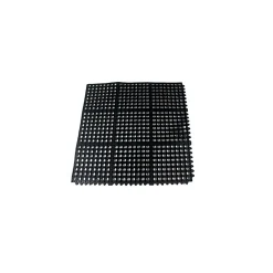 Floor Mats<Update International FM-33B Mat Anti-Fatigue Black Rubber Service Mat, Black, 3' x 3'
