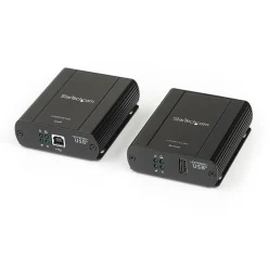Usb Hubs<StarTech USB 2.0 Extender over Cat5e or Cat6 Ethernet Cable - 330ft/100m USB 2.0 Extender Adapter Kit w/ ESD & Metal Case - Powered