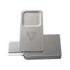 V7 Dual 128GB USB 3.2 Type C Flash Drive, Gray (VF3128GTC)* Usb Flash Drives