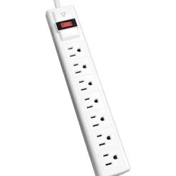 Surge Protectors & Power Strips<V7 7-Outlet Surge Protector, 12 ft cord, 1050 Joules, White