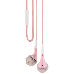 Headphones<Vangoddy Deluxe Stereo Hands-free Earbud Headset 3.5mm with MIC, Pink, 5/Pack (000000369)
