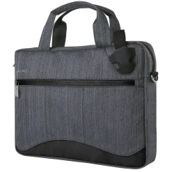 Vangoddy Laptop Messenger, Black/Gray Nylon (NBKLEA608)