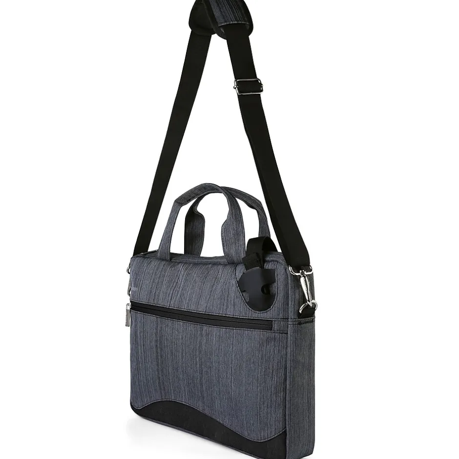 Vangoddy Laptop Messenger, Black/Gray Nylon (NBKLEA608)