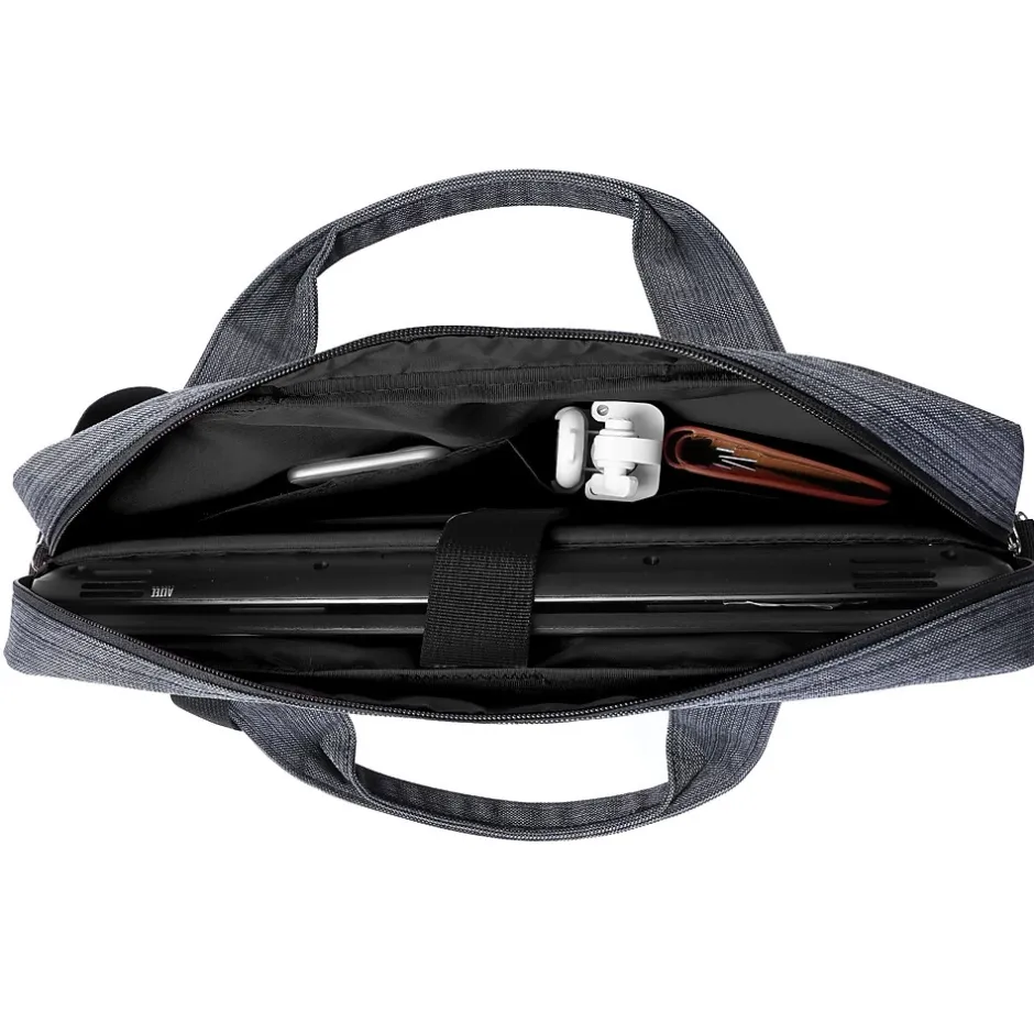 Vangoddy Laptop Messenger, Black/Gray Nylon (NBKLEA608)