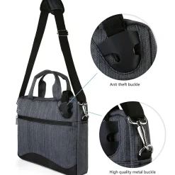 Vangoddy Laptop Messenger, Black/Gray Nylon (NBKLEA608)
