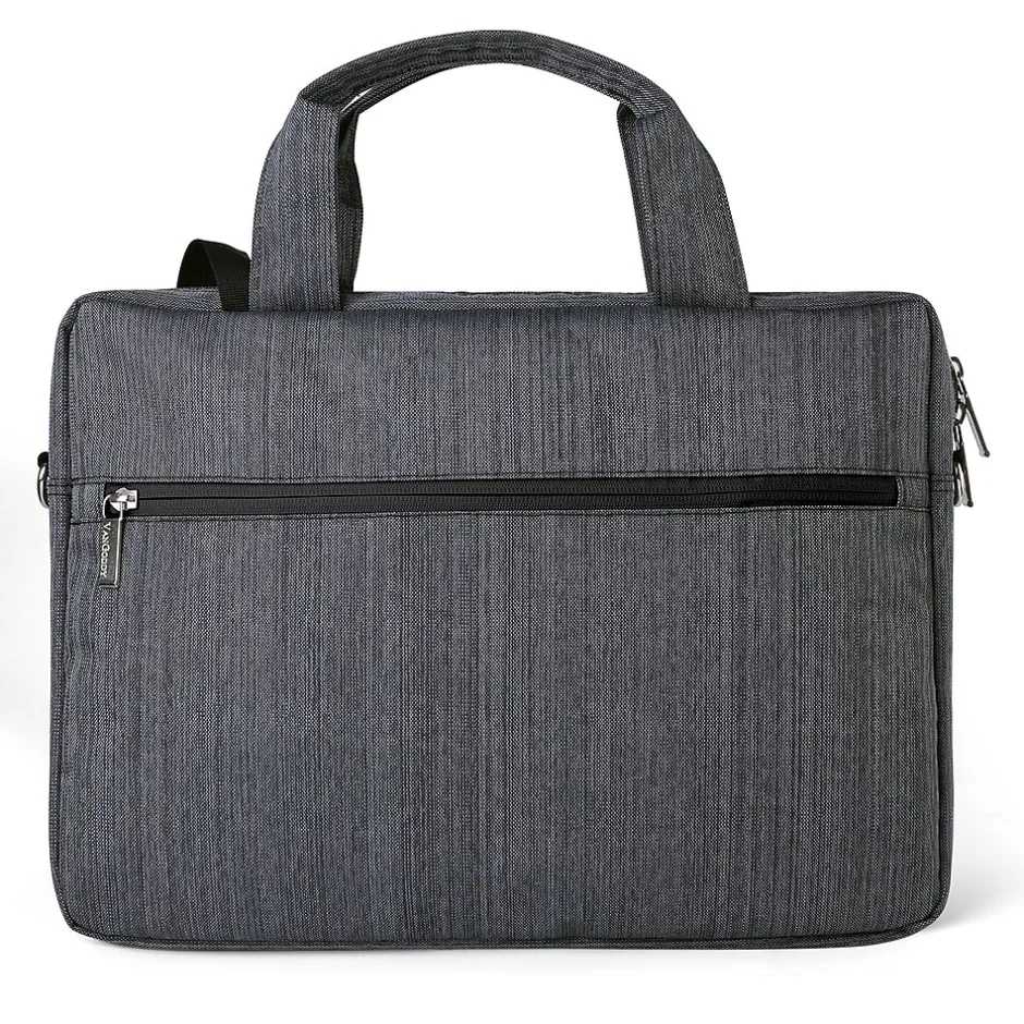 Vangoddy Laptop Messenger, Black/Gray Nylon (NBKLEA608)
