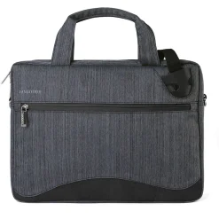 Vangoddy Laptop Messenger, Black/Gray Nylon (NBKLEA608)