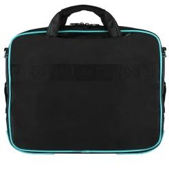 Vangoddy Nylon Business Messenger Bag, Black/Aqua (PT_NBKLEA781_17)