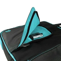 Vangoddy Nylon Business Messenger Bag, Black/Aqua (PT_NBKLEA781_17)