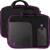 Vangoddy Pindar Laptop Sleeve Messenger Shoulder Bag Fits up to 15" Laptops - Large (Black and Purple)