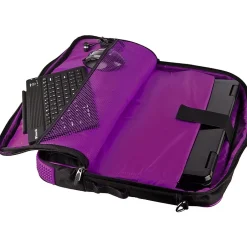 Vangoddy Pindar Laptop Sleeve Messenger Shoulder Bag Fits up to 15" Laptops - Large (Black and Purple)