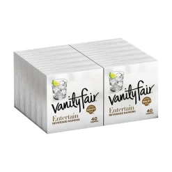 Napkins<Vanity Fair Entertain Beverage Beverage Napkin, 2-ply, White, 40 Napkins/Pack, 12/Carton (35134)