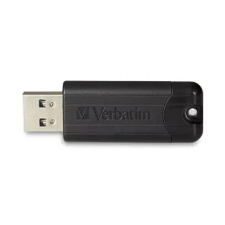 Verbatim PinStripe 32GB USB 3.2 Type A Flash Drive, Black (49317)* Usb Flash Drives