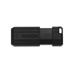 Verbatim PinStripe 16GB USB 2.0 Type A Flash Drive, Black (49063)* Usb Flash Drives