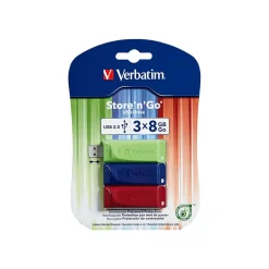 Verbatim Store 'n' Go 8GB USB 2.0 Type A Flash Drive, Assorted Colors (98703)* Usb Flash Drives
