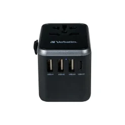 Verbatim UTA-04 Plastic Travel Power Adapter, Black (49546)