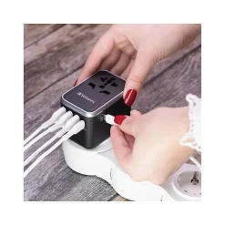 Verbatim UTA-04 Plastic Travel Power Adapter, Black (49546)