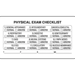 Medical Arts Press Veterinary Examination Labels, Physical Exam Checklist, White, 1.75 x 3.25 inch, 500 Labels Discount