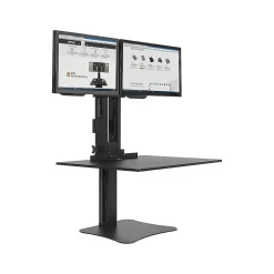 Victor Technology High Rise™ Manual Dual Monitor Standing Desk, 28" W, Laminate Wood (DC350)* Monitor Mounts & Stands