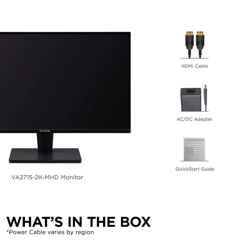 ViewSonic 27" 75 Hz LED Monitor, Black (VA2715-2K-MHD)* Flat Monitors