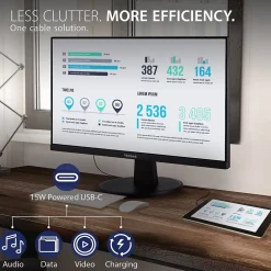 ViewSonic 24" 100 Hz LED USB-C Monitor, Black (VA2447-MHU)* Flat Monitors