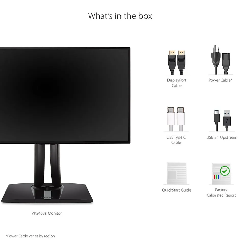 ViewSonic ColorPro 24" 60 Hz LCD Monitor, Black (VP2468A)* Flat Monitors