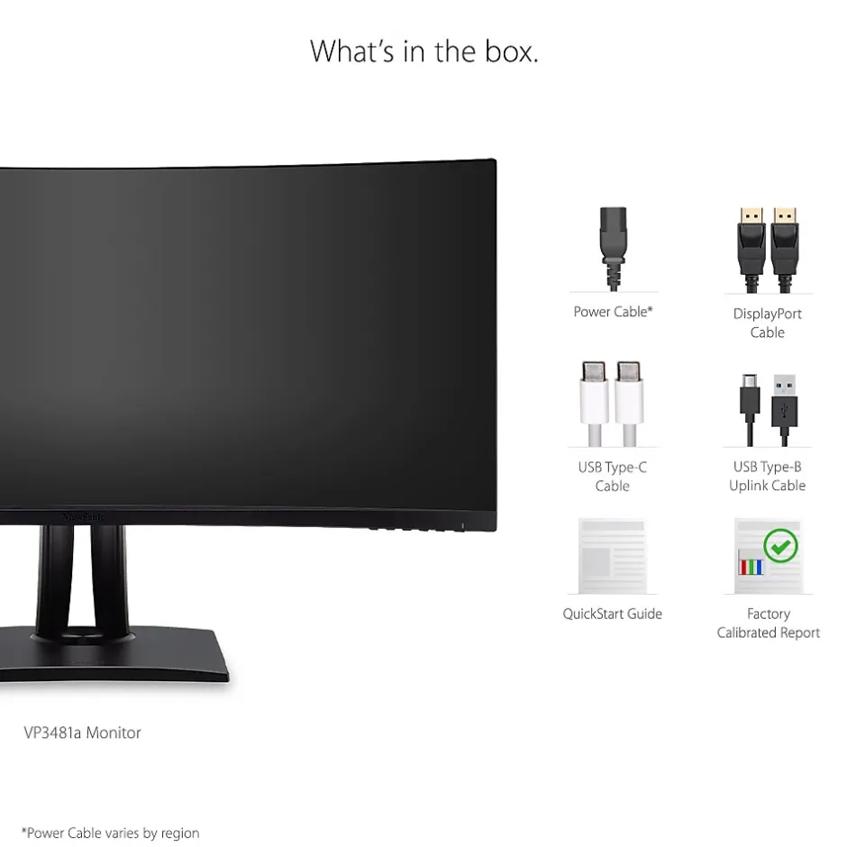 ViewSonic ColorPro 34" Curved 100 Hz LCD Monitor, Black (VP3481A)* Curved Monitors