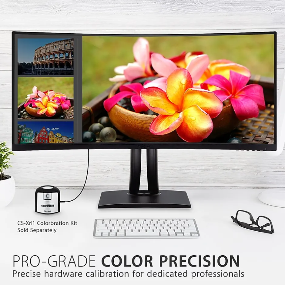 ViewSonic ColorPro 38" Curved 4K Ultra HD 60 Hz LED Monitor, Black (VP3881A)* Curved Monitors