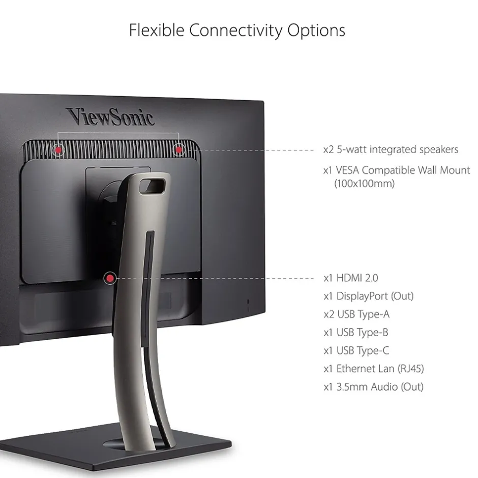 ViewSonic ColorPro 38" Curved 4K Ultra HD 60 Hz LED Monitor, Black (VP3881A)* Curved Monitors