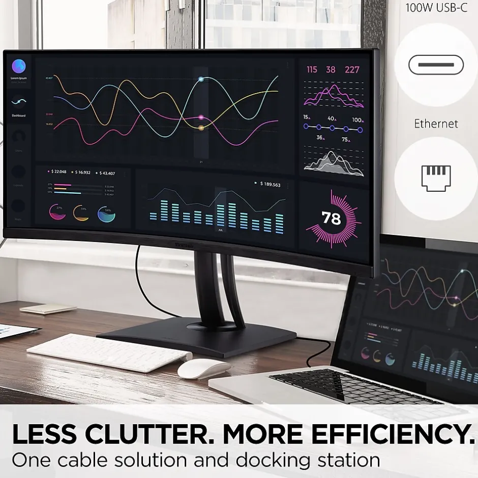 ViewSonic ColorPro 34" Curved 75Hz LED Monitor, Black (VP3456A)* Curved Monitors