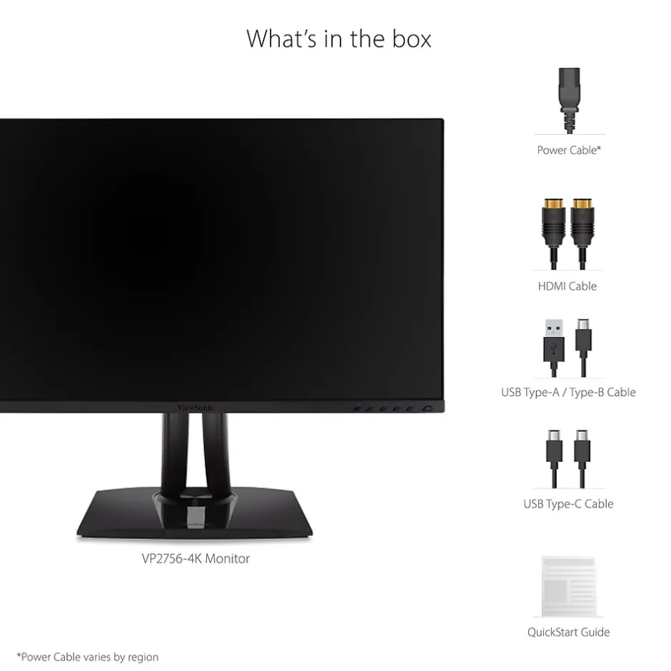 ViewSonic ColorPro 27" 4K Ultra HD 60Hz LED Monitor, Black (VP2756-4K)* Flat Monitors