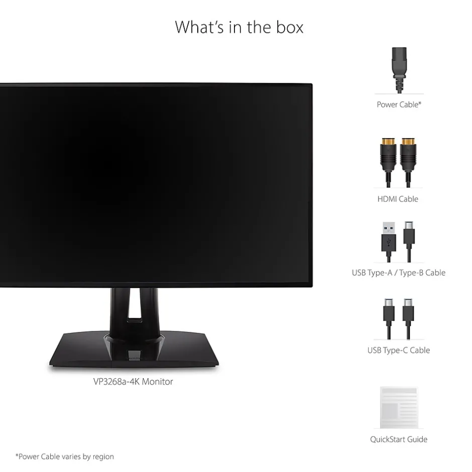 ViewSonic ColorPro 32" 4K Ultra HD 60 Hz LED Monitor, Black (VP3268A-4K)* Flat Monitors