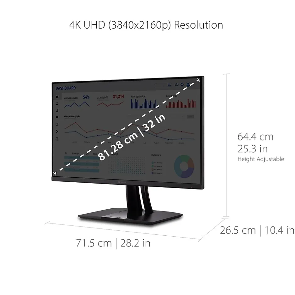 ViewSonic ColorPro 32" 4K Ultra HD 60 Hz LED Monitor, Black (VP3256-4K)* Flat Monitors