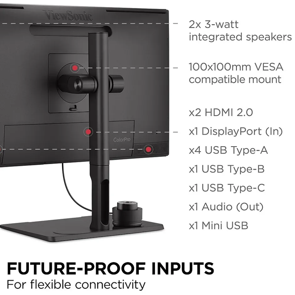 ViewSonic ColorPro 27" 4K Ultra HD 60 Hz LED Monitor, Black (VP2786-4K)* Flat Monitors