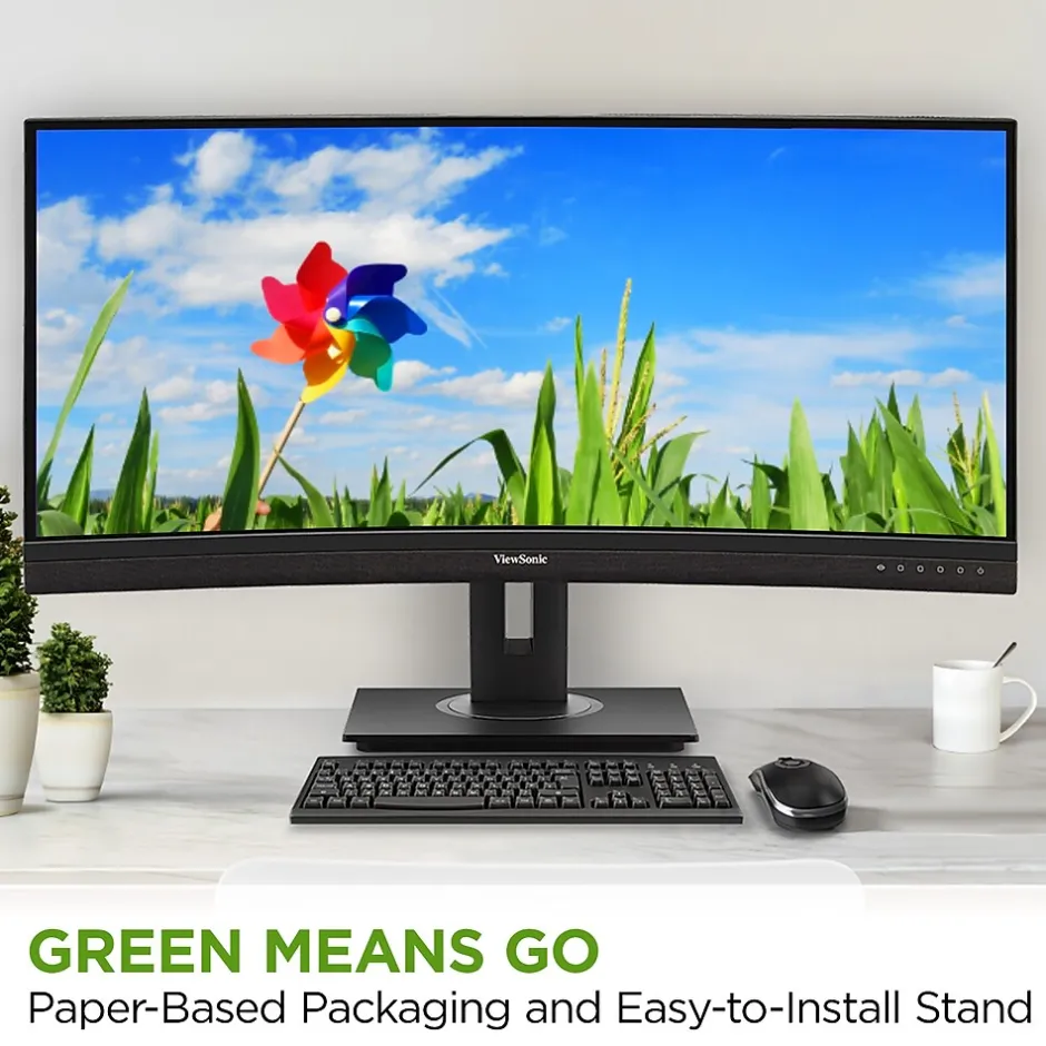 ViewSonic Ergonomic 34" Curved 100Hz LED Monitor, Black (VG3456C)* Curved Monitors