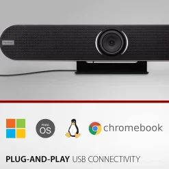 ViewSonic 4K (3840 x 2160) Wide-Angle Conference Webcam, 8 Megapixels, Black (VB-CAM-201)* Webcams