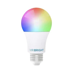 Smart Bulbs<Viribright Wi-Fi 60W Equivalent A19 LED Smart Light Bulb, Multicolor (658102)