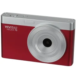 Cameras & Camcorders<Vivitar Point Shoot Digital Camera, Red (VECXX75-RED-T35-6)