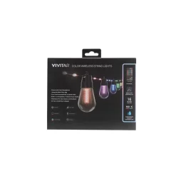 Smart Bulbs<Vivitar Smart RGB Wireless String Light, Multicolor (LBX230-NOC)