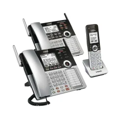 Office Phones & Conferencing<VTech Small Business 80-0327-00 4-Line Cordless Phone System, Silver/Black